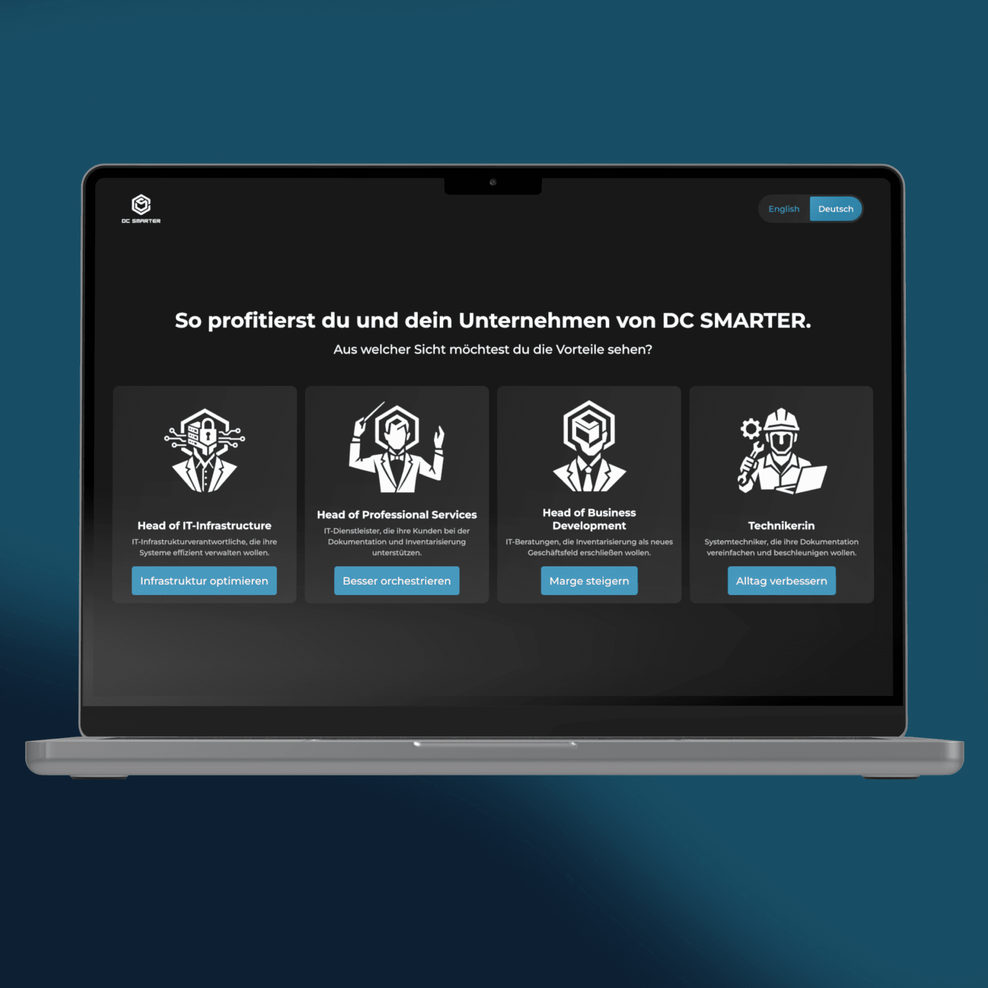 Business Impact Navigator — interaktives Tool, das jedem Entscheider-Typ seinen individuellen ROI berechnet.